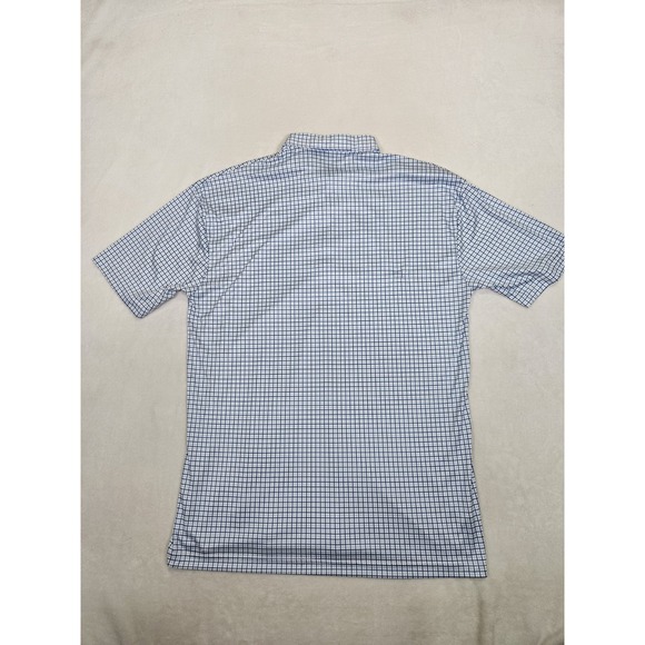 Collars and Co Polo Shirt Men's 2XL Blue Checkered Button Stretch Performance - Picture 4 of 7